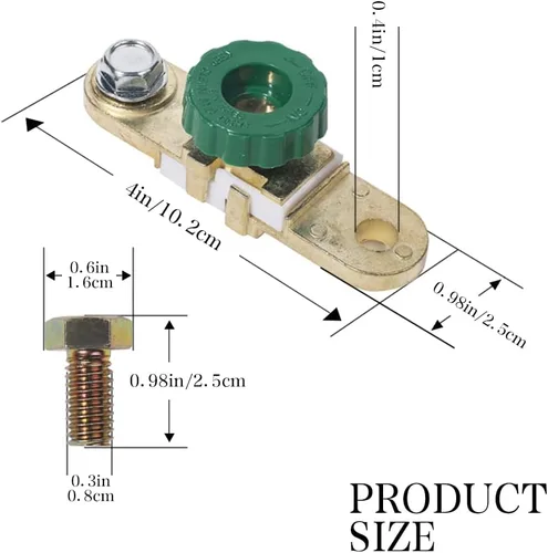 Vista 4 de Interruptor de desconexión de batería de automóvil de poste lateral, interruptor rápido de enlace de terminal de la batería del automóvil, aislador