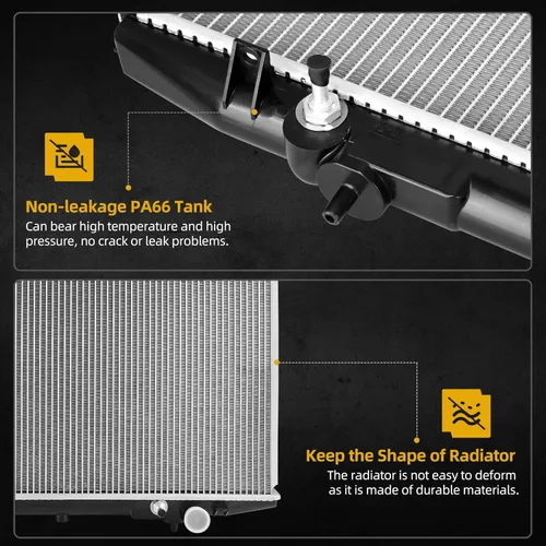 Vista 3 de DWVO Radiador Completo Compatible con Frontier 2.4L 1998-2015, Compatible con Frontier 3.3L 1999-2004, Compatible con Xterra 2.4L 3.3L 2000-2004