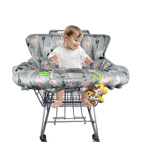 Vista 27 de Funda para carrito de compras para bebé de algodón, lavable a máquina para bebés, niños pequeños, niños o niñas, grandes (lindas)