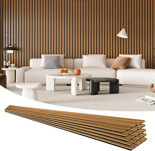 Vista 24 de Art3d - Paneles acústicos de listones de madera para decoración elegante y reducción de ruido, panel texturizado 3D para techo y pared, 4 piezas