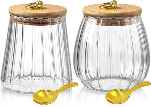 Vista 11 de Viovian Tarro de vidrio de 1600ml (54 FL OZ) con tapa, recipiente grande de café con nueces de vidrio, recipiente hermético de almacenamiento