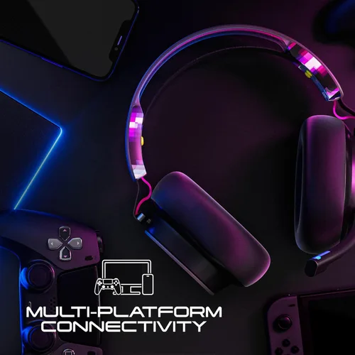 Vista 7 de Skullcandy PLYR - Auriculares para juegos con cable o inalámbrico para PC, Playstation, PS4, PS5, Xbox, Nintendo Switch - Negro Digi-Hype