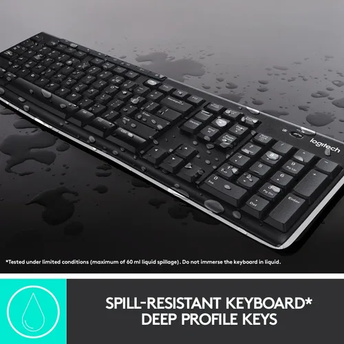 Vista 5 de Logitech MK270 Combo de teclado y mouse inalámbricos, teclado y mouse incluidos, conexión sin abandono de 2.4 GHz, batería de larga duración