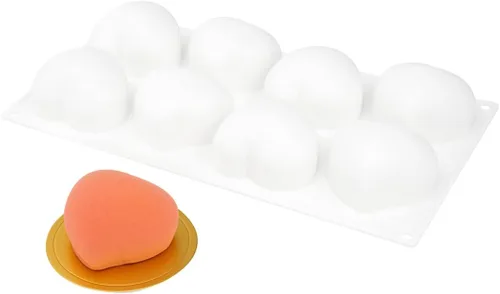 Vista 21 de Restaurantware - Molde para pastel de calabaza de 6 cavidades de Pastel, 1 molde de calabaza 3D listo para horno - Molde de silicona blanca