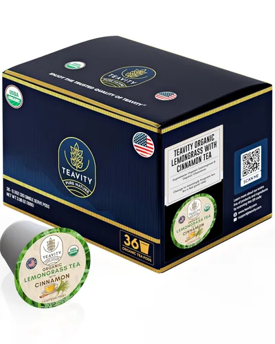 Vista 37 de Teavity - Cápsulas de té orgánico de manzanilla para Keurig - Cápsulas de té descafeinado - Manzanilla agradable (36 cápsulas de té)