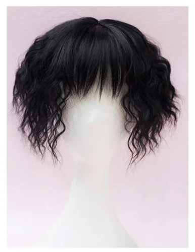 Vista 3 de Pinza de cabello ondulado con clip en parte media con flecos picados gruesos/9.8 in, color negro