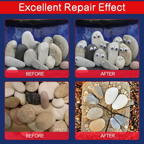 Vista 3 de Pegamento de piedra, 1.06 oz de pegamento de mármol transparente impermeable, pegamento de piedra a piedras para pegar piedra y otros