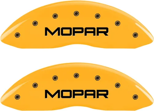 Vista 38 de MGP Caliper Covers 12162SCLBBK - Juego de 4 fundas de freno negras para Dodge Challenger 2011-2020 (pinza delantera de pistón dual) grabadas