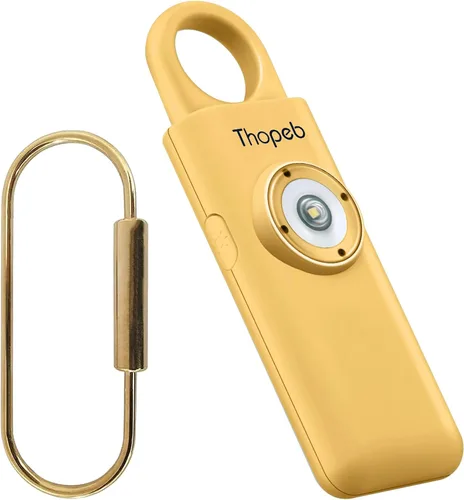Vista 8 de Autodefensa, alarma de seguridad personal para mujer, luz LED estroboscópica extra grande y sirena de 135 dB, llavero de autodefensa, recargable