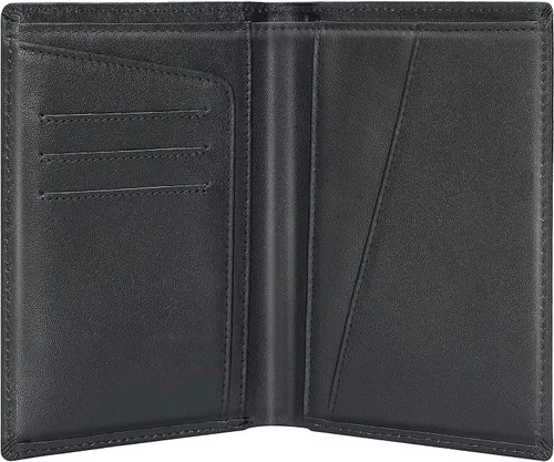 Vista 8 de Polare - Cartera de cuero con bloqueo RFID funcional para pasaporte, Negro -, Cartera con bloqueo RFID