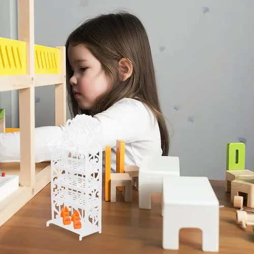 Vista 8 de NUOBESTY Estante para zapatos de muñeca, muebles de casa de muñecas en miniatura para niña, accesorios para muñecas
