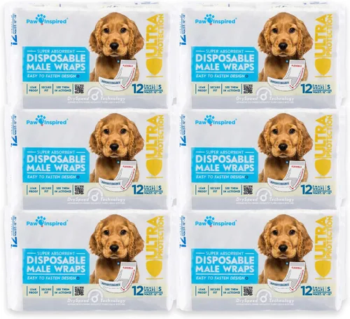 Vista 16 de Paw Inspired Bandas desechables para perros machos, banda para el vientre para perros Pañales desechables para perros Bandas para el vientre