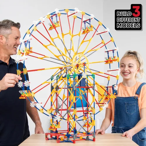 Vista 5 de K'Nex Set para construir de parque de atracción 3 en 1 con motor, 744 piezas