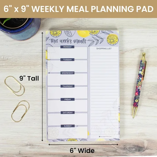 Vista 2 de bloom daily planners - Bloc de notas semanal para planificar las comidas con imanes para el refrigerador, incluye una «Lista de compras