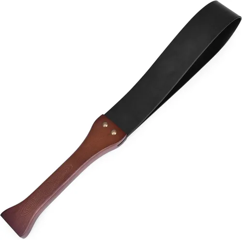 BDSM Paleta de nalgadas de cuero con mango de madera antideslizante Pareja coqueteando Abuso sexual Juguetes sexuales Sex Factory