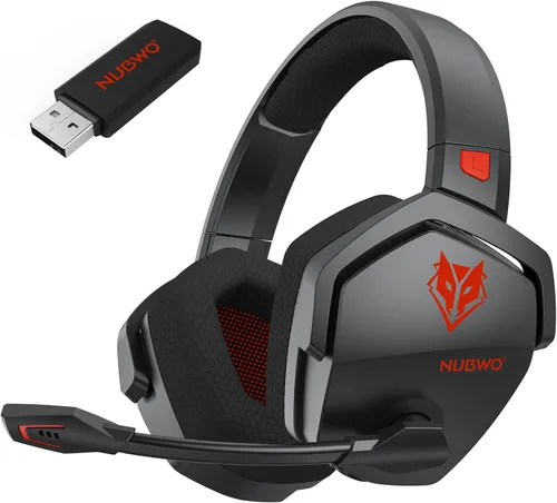 NUBWO G06 Auriculares inalámbricos duales para juegos con micrófono para PS5, PS4, PC, móvil, interruptor inalámbrico de 2.4 GHz + Bluetooth -