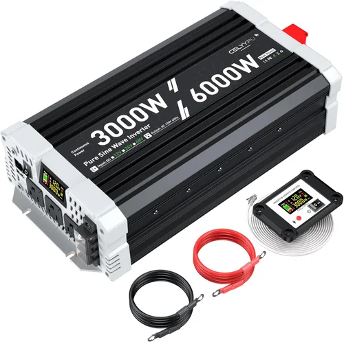 Vista 10 de Inversor de onda sinusoidal pura de 2000 vatios, inversor de potencia 12 V CC a 110 V CA, con 3 tomas de salida AC, puerto USB, puerto tipo C