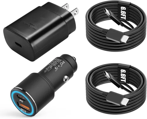 Samsung - Cargador súper rápido tipo C, 25 W PD USB C cargador de pared/coche para Samsung Galaxy S26/S25/S24/S23/S22/Plus/Ultra/FE/Note