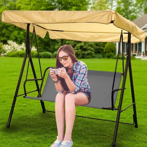 Vista 6 de Funda de asiento para columpio de patio y porche al aire libre, 600D Oxford grueso impermeable, fundas de protección de cojines de columpio