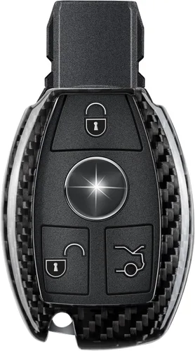 Funda para llavero de fibra de carbono real compatible con Mercedes Benz, protector de llavero T-carbon para Benz A B C E S G M V Class CLA CLS GLA
