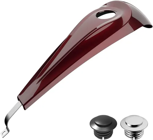 Vista 107 de Consola de tanque de perfil bajo para Harley Touring 2008+, whisky ámbar, panel de combustible de tablero liso y tapa de tanque de gasolina cromada