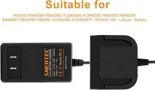 Vista 4 de Cargador de batería de litio de 18 V compatible con RIDGID R840085