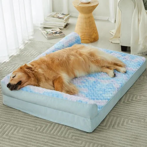 Vista 23 de BFPETHOME Camas ortopédicas para perros grandes - Cama de sofá impermeable para perros con funda extraíble y lavable, cama grande para mascotas