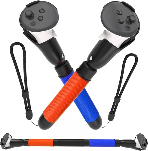 EUCARLOS Handle Attachments for Quest 3 Controller Accessories, Long Arms Grips Compatible with MetaOculus Quest 3 VR Games, Dual Handles Extension