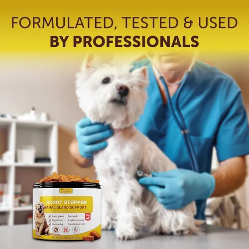 Vista 6 de Scoot Stopper - Masticables suaves para perros con fibra para apoyo de digestión y comodidad, endurecedor de heces para tratamiento de glándulas