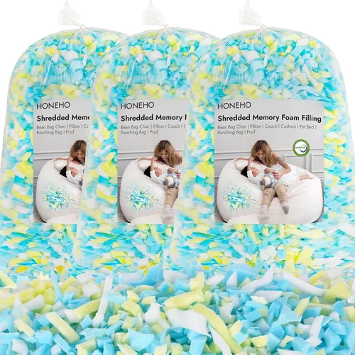 Vista 24 de Relleno de Espuma Viscoelástica Triturada de 5 Libras para Puf, Partículas de Gel Añadidas Cómodo y Suave, Muy Adecuado para Rellenar Pufs