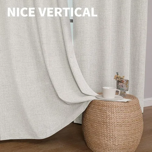 Vista 49 de CUCRAF - Juego de 2 paneles de cortinas de ventana con oscurecimiento total del 100%, de 54 pulgadas de largo, con aspecto de lino falso, cortinas