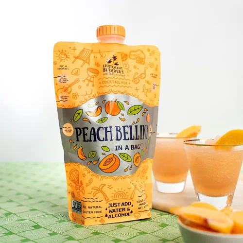 Vista 7 de Lt. Blender's Peach Bellini in a Bag – Mezclas de vino para granizado – Cada bolsa hace 1/2 galón de mezcla congelada de Peach Bellini – Mezcla