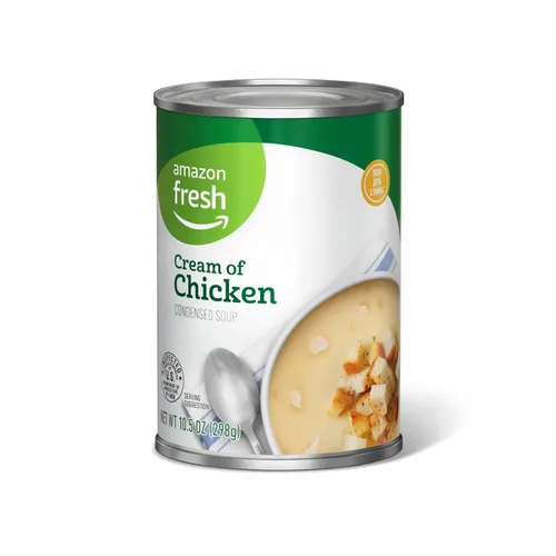 Amazon Fresh, Sopa condensada de crema de pollo, 10.5 onzas (anteriormente Happy Belly, el empaque puede variar)
