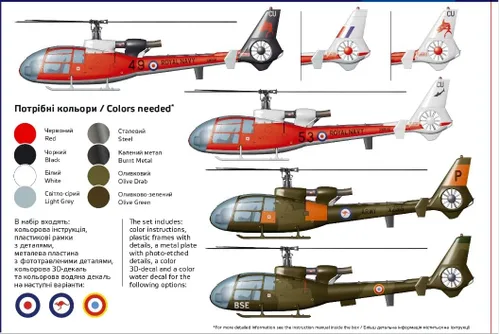 Vista 7 de Mikro-mir AMP 48-020 - 1/48 - Aérospatiale/Westland Gazelle Helicóptero Plástico Modelo kit