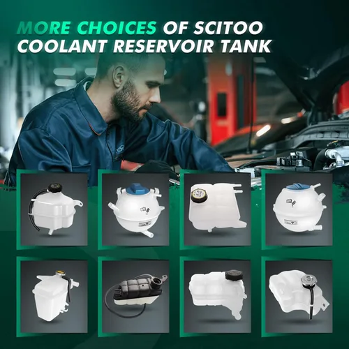 Vista 7 de SCITOO Radiator Tank Coolant Recovery Overflow Reservoir Tank Coolant Reservoir Bottle [W/Sensor &with Cap] compatible with for BMW 525i