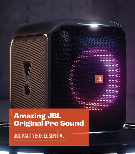Vista 11 de JBL Partybox Encore Essential: sonido de 100 W, espectáculo de luz dinámico integrado y diseño a prueba de salpicaduras, color negro Amazing JBL