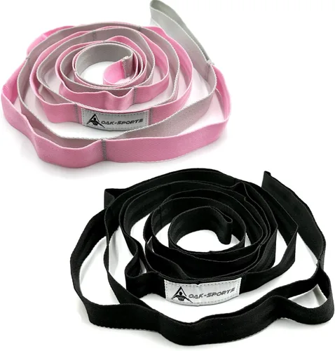 Vista 14 de Correa de estiramiento con bucles para yoga, correa de estiramiento para terapia física, correa de ejercicio no elástica para pilates, danza