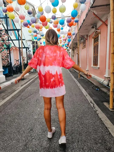 Vista 3 de Camisa de gran tamaño para mujer, diseño patriótico americano, cuello redondo, holgado, para el 4 de julio