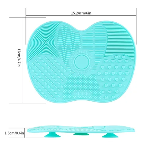 Vista 2 de 4 Piezas Alfombrillas de Limpieza de Brochas de Maquillaje de Silicona, Alfombrillas Limpiadoras de Brochas de Maquillaje, Almohadillas de Limpieza
