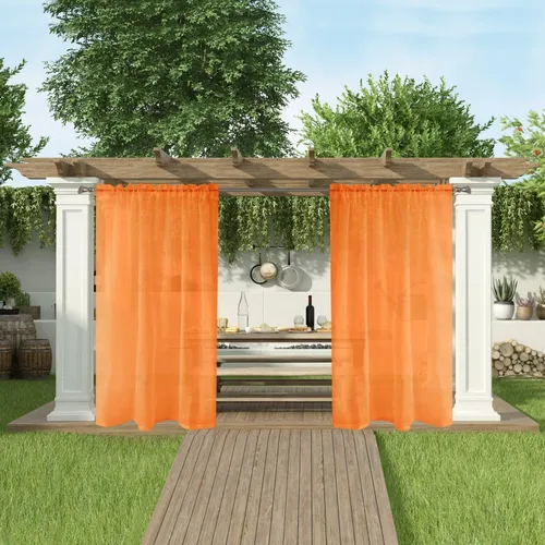 Vista 62 de SpaceDresser Cortinas traslúcidas impermeables para patio y exteriores – 2 paneles de cortina transparente con bolsillo para barra para sala