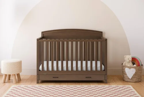 Vista 29 de Graco Benton 5 en 1 Cuna Convertible (Gris) – Certificado GREENGUARD Gold, se convierte de cuna para bebé a cama infantil, diván y cama