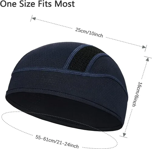 Vista 4 de Skull Cap Helmet Liner Beanie, Cooling Mesh Cycling Running Hat for Men Women, Fits Under Helmets