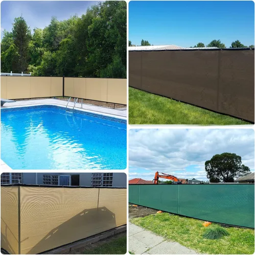 Vista 6 de Valla de malla de privacidad, 3 x 10 pies, resistente, 90% de bloqueo, 170 GSM, cubierta de red de malla para patio trasero, jardín, patio, pared al