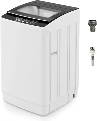 Vista 8 de VCJ Lavadora portátil de 17 libras, lavadora de carga superior completamente automática con 10 ciclos de lavado, 3 niveles de agua y pantalla LED