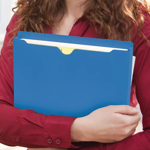 Vista 6 de Smead File Jacket, Reinforced Straight-Cut Tab, 2" Expansion, Letter Size, Blue, 50 per Box (75562) (Pack of 4)