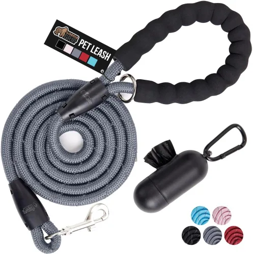 Vista 10 de GORILLA GRIP Correa para perro, correas de cuerda reflectantes de servicio pesado para perros de razas grandes, medianas y pequeñas, esencial