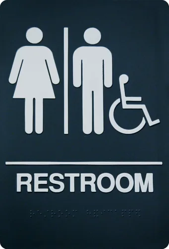 Signs - Letrero de baño unisex con cinta 3M de doble cara para asegurar idealmente en menos de un minuto, diseño único y altamente visible, tamaño 9