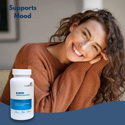 Vista 7 de 5-HTP Cápsulas de suplemento natural para el estado de ánimo y el sueño, apoyo al estado de ánimo, refuerzo de serotonina, efecto calmante, fórmula