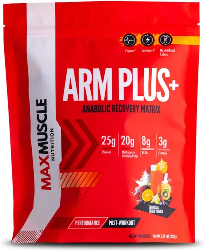 Vista 8 de Max Muscle Arm Plus+ - Matriz de recuperación anabólica 0.88 oz de proteína, 0.28 oz de Bcaas, 0.11 oz de monohidrato de creatina Proteína