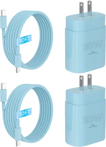 Vista 9 de Cargador para iPhone 17 16 15 cable de carga rápida de 10 pies, bloque de cargador USB C de 30 W para i Phone 15 16 16e 17 Air Plus Pro Max/iPad